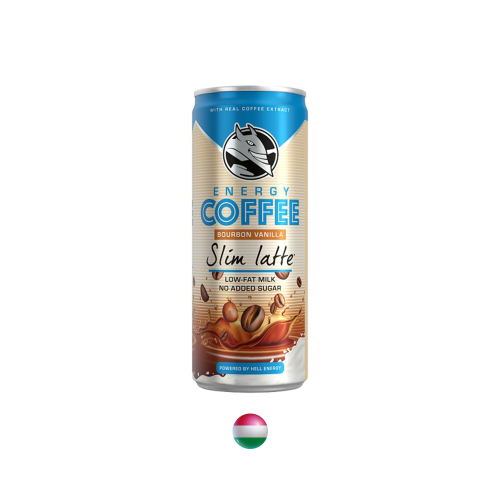 "Hell" Energy Coffee Slim Latte Fettarmes Kaffee-Milchgetränk mit Bourbon-Vanille 250ml