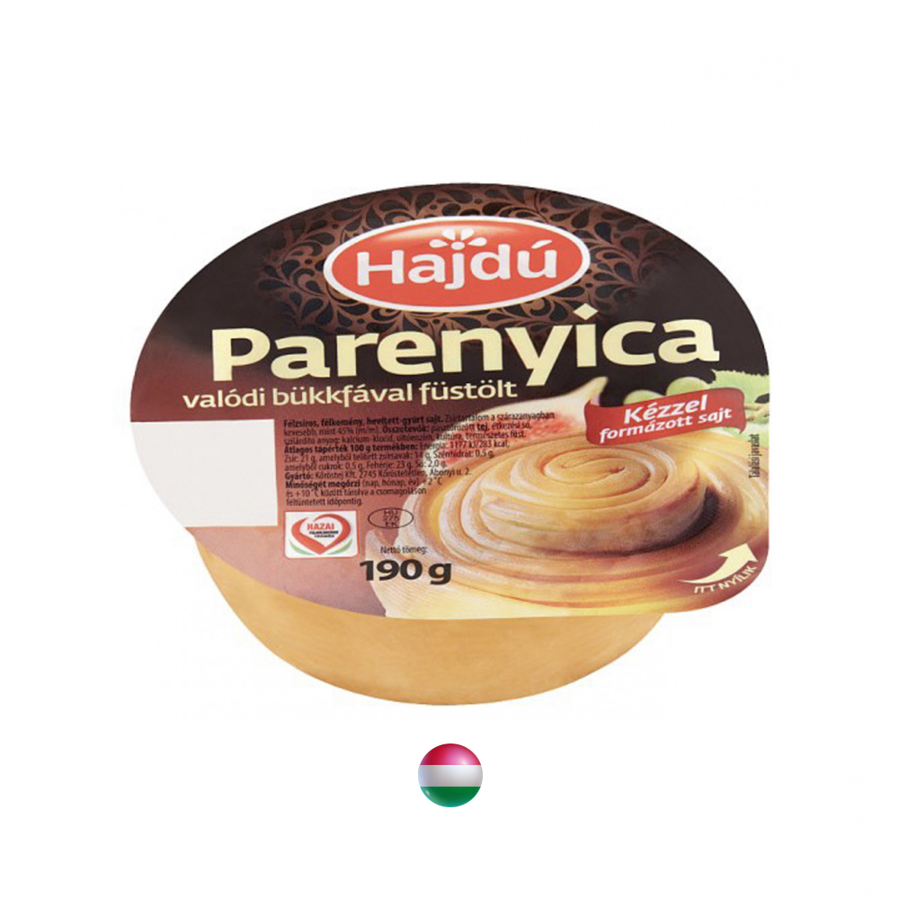 "Hajdú"-halbharter, halbfetter, geräucherter Parenyica-Käse 190g