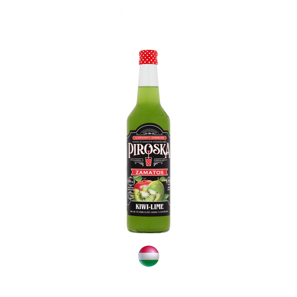 "Piroska "Fruchtsirup Kiwi-Limette mit Zucker und Süßungsmittel aus saftigen Früchten 0,7 l