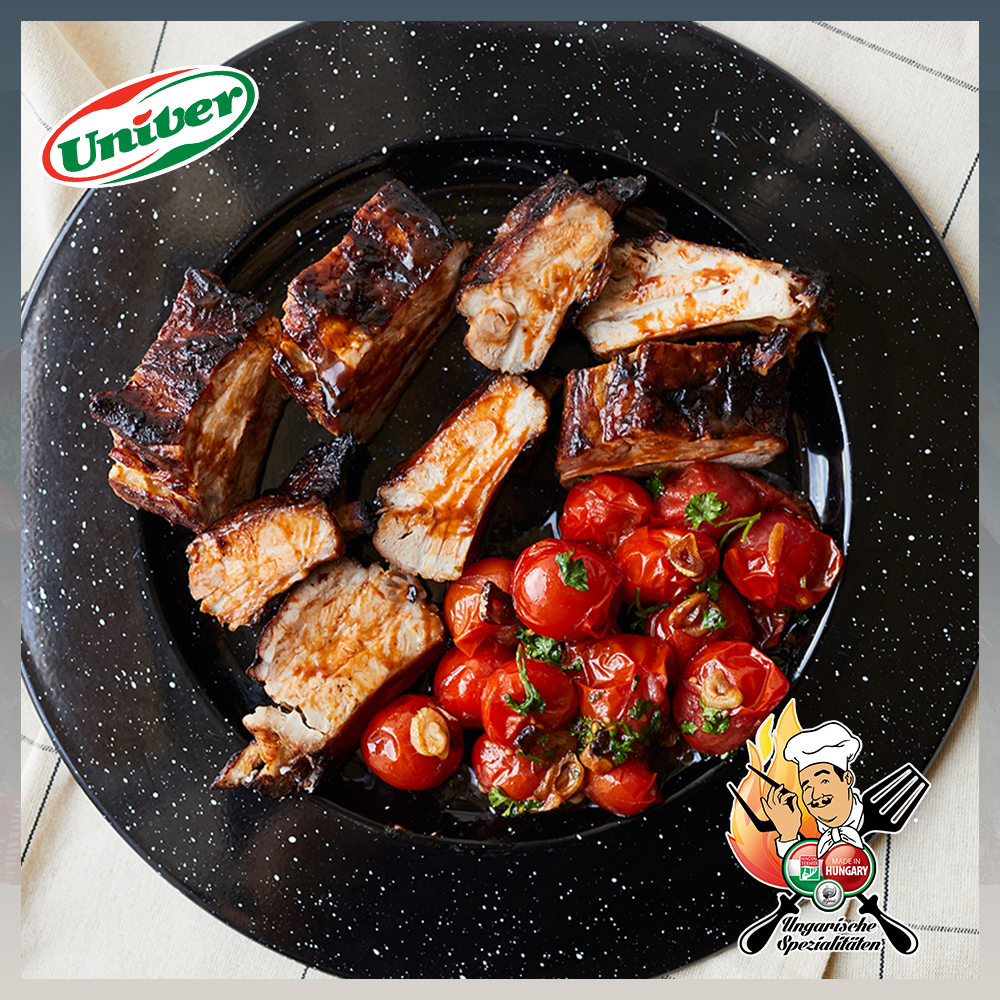 "UNIVER" BBQ-Seite - mit gerösteten Kirschtomaten mit Knoblauch