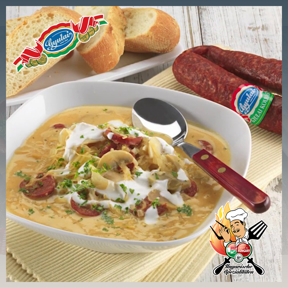 "GYULAI" Sauerkrautsuppe mit Paprikawurst