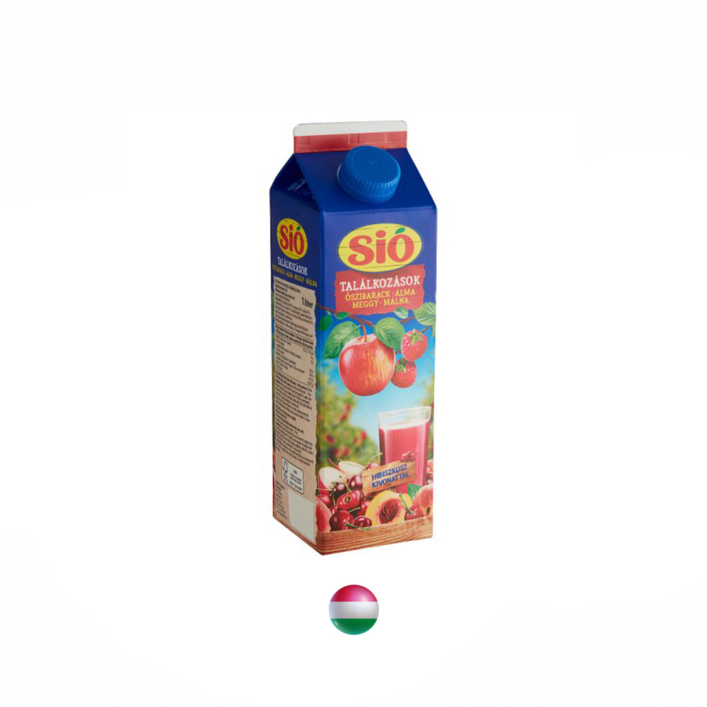 "SIO" Pfirsich-Apfel-Kirsch-Himbeer-Fruchtmixgetränk 1 l