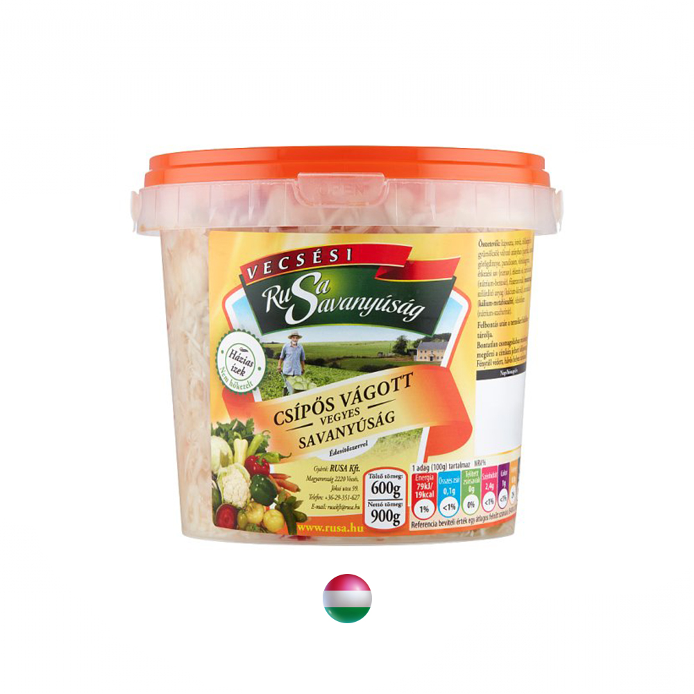 Würzig geschnittene scharfe Mixed Pickles mit Süßungsmittel 700 g