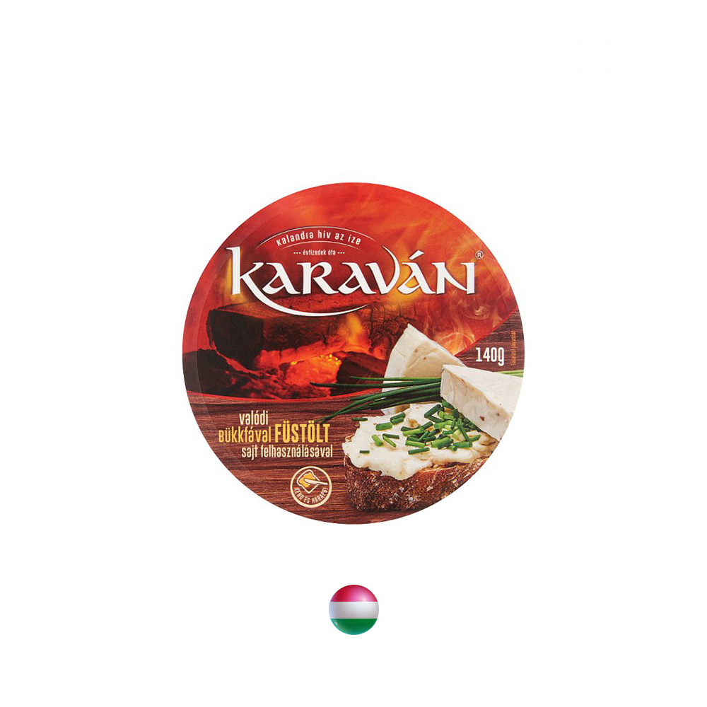 "Karaván" Geräucherter, streichfähiger, fettiger Käse 8 x 17,5g 140g,