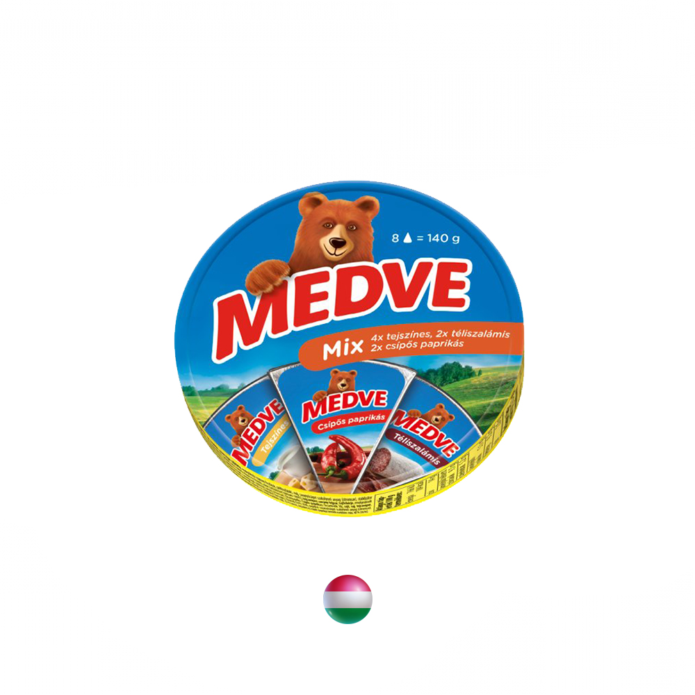 "Medve"- Mix -streichfähiger Halbfettkäse gemischt 8 x 17,5 g (140 g)