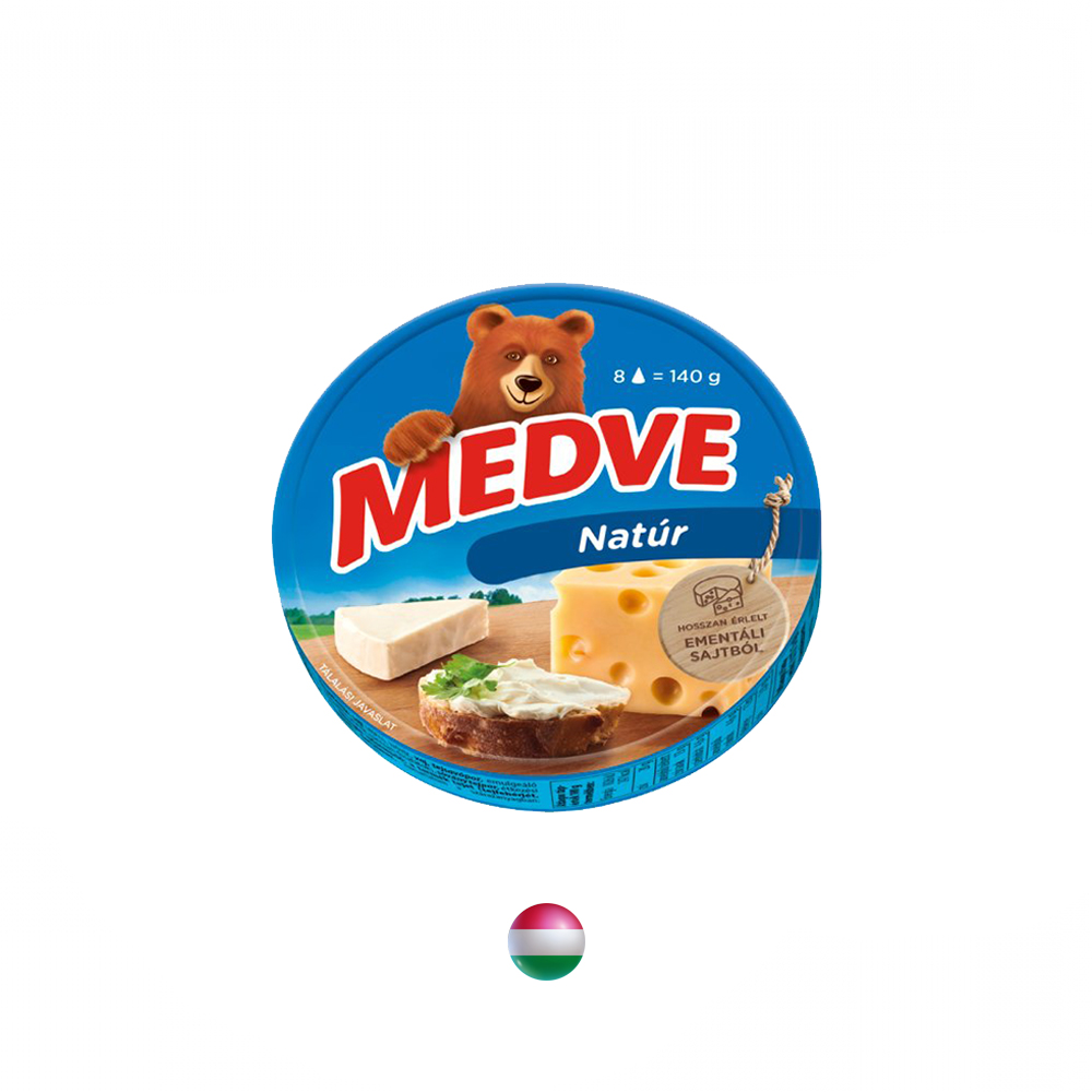 "Medve"- Natur - streichfähiger, fettiger Käse 8 x 17,5 g (140 g)